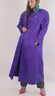 Vintage Purple Violet Collared Double Breasted Long Maxi Trench Coat Size 8