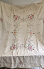 VINTAGE TABLECLOTH HAND EMBROIDERY CROSS STITCH LARGE COTTON