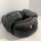 Vtg 1950s Authentic Russian Ushanka Military Winter Hat w/Army Badge. One Size.