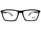 NEW Ray Ban RB7056 2000 Mens Shiny Black Rectangle Eyeglasses Frames 55/17~145