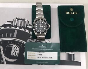 W/Service Card 2021 Rolex Submariner No-Date Black Steel 40 mm Steel Watch 14060