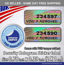 100 Security hologram stickers numbered anti-counterfeit label seals void