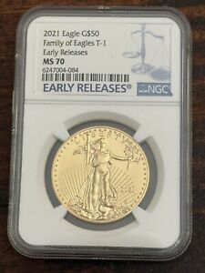 New Listing2021-W $50 Type 1 American Gold Eagle 1oz NGC MS70 ER Blue Label