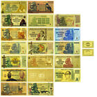 19pcs/lot Zimbabwe Gold Foil Banknotes and UV Light Collectibles Uncurrency