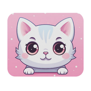 Cats Mouse Pad Kawaii Cute Peaking Kitty Cat Lover White Cat Computer Mousepad