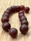 African Trade Beads Antique Bohemian Red Glass Berry Beads x 15