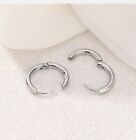 Surgical Steel Round Huggie Hoop Earrings Men Women Trendy Jewelry 8-20mm 2Pcs