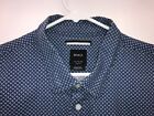 RVCA Shirt Mens Size XL Slim Fit Short Sleeve Button Up Blue Chest Pocket