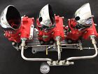 VINTAGE SPEED ROCHESTER 2G  3 x 2  CARB  SET IN RED  TRI POWER HOT ROD