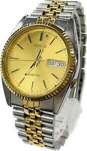 Seiko 5 7S26-0500 Automatic Gold Dial Day/Date Mens Watch A433
