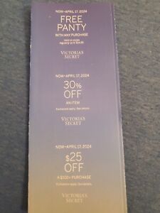 New ListingVictoria's Secret Coupons Panty W/ Purchase- 30% off 1 Item & $25 Off $100