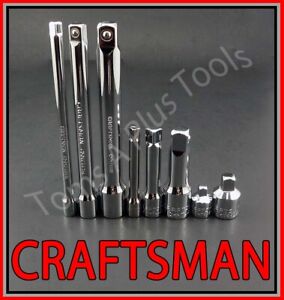 CRAFTSMAN TOOLS 8pc 1/4 3/8 1/2 ratchet wrench socket extension adapter set