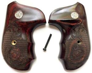 Smith & Wesson S&W J Frame Grips Round Butt Rosewood Checkered and Scroll