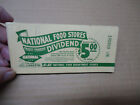 National Food Stores dividend coupon book circa 1950's Midwest US Grocery