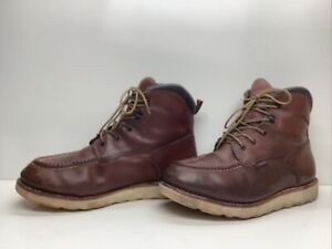 MENS  RED WING WORK WATERP MOC TOE DRK BROWN BOOTS SIZE 10.5 E2