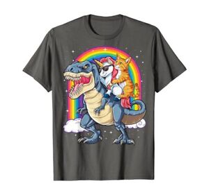 Cat Unicorn Dinosaur T rex T shirt Kitten lover Space Galaxy