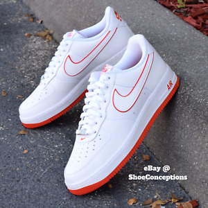 Nike Air Force 1 '07 Shoes White Picante Red DV0788-102 Men's Sizes NEW