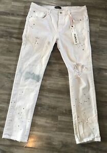 Mens Purple Brand White Jeans Great Cond Size 40