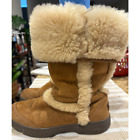 UGG Sunburst Tall Chestnut Suede Winter Boots Women's Size US 8