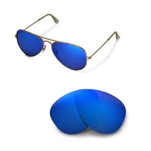 Walleva Polarized Ice Blue Lenses For Ray-Ban Aviator Large Metal RB3025 58mm