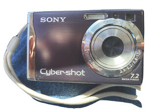 Sony Cyber-shot DSC-W80 7.2MP 3x Zoom Digital Camera, Charger & Manual - MINT
