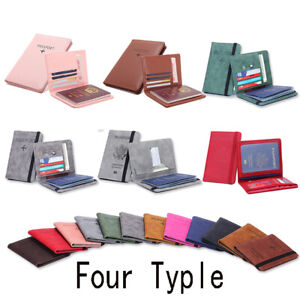 RFID Blocking Travel PU Leather Passport Case Cover Wallet ID Card Holder US