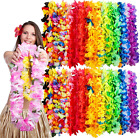 100 Count Hawaiian Lei Bulk, Tropical Luau Hawaii Theme Silk Flower Necklace, Pa