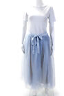 J Crew Womens Mesh Tulle High Rise Zip Up A-Line Maxi Skirt Periwinkle Size 8