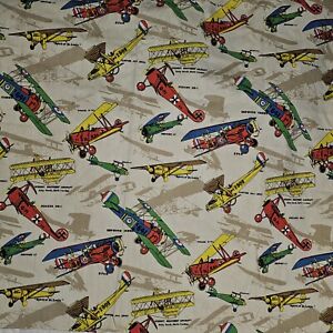 Vintage Airplane House 'n Home Fabric & Draperies Canvas Fabric 3 Yds x 44