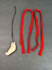 American Girl Kirsten Wooden Bird Whistle & Red St Lucia Hair Ribbons~Accessory