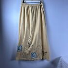 Vintage Blue Fish Women's Hand-Printed Elastic Waist Casual Maxi Skirt Yellow 2