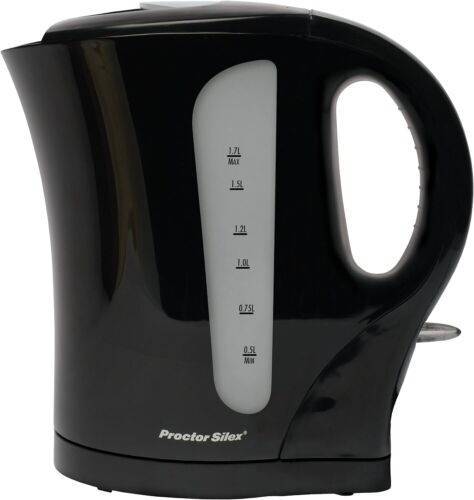 Proctor Silex Electric Tea Kettle, Water Boiler & Heater, 1.7 L, Cordless, Auto-