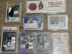 HUGE NFL LOT OF 315 CARDS - AUTO JERSEY PATCH BOOKLET PSA SERIAL #d RC w/ CASES