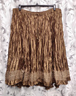 CATHERINES ADDED DIMENSIONS LONG/MAXI GOLD A-LINE CRINKLE SEQUINED SKIRT 3X NEW