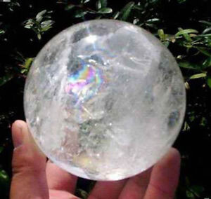 Genuine natural clear quartz crystal sphere ball healing gemstone 50mm
