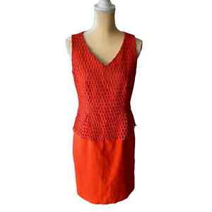 Tahari Sleeveless Sheath Dress Orange Size 6
