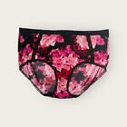 Lane Bryant Cacique Extra Soft Full Brief Panty with Lace 18/20 Black Floral