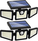 2Pack LED Solar Lights Outdoor Waterproof Motion Sensor Security Lamp 3 Head