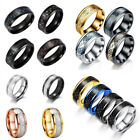 Mens Women Tungsten Carbide Carbon Fiber Ring Silver Wedding Band Gifts Size6-13