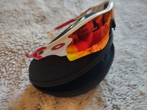 Oakley Radarlock Path Sunglasses 009206 Asian Fit White & Orange Prizm Lens