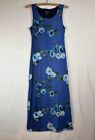 Vintage 90s My Michelle Maxi Dress Womens Small Blue Floral Sleeveless