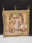 Vintage French Peasants Drinking Celebrating  Gold ThreadTapestry Wall Hanging