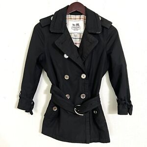 Coach Women’s Cotton Nylon Trench Coat Size XS Black