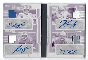 2019 Panini Playbook Front 4 Auto Signatures Printing Plate 1/1 Booklet | Lions
