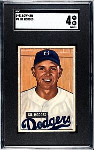 Gil Hodges 1951 Bowman #7 Brooklyn Dodgers HOF SGC 4 (JB4557)