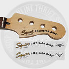 (2) Fender Squier Precision Bass Waterslide Decals for Guitar Headstock