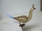 Vintage Christmas Glass Ornament -  Bird on Clip #345