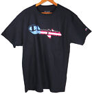 Champion Mens Short Sleeve Black T-Shirt Size Medium NWT Script USA Logo Tee