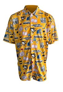 Pittsburgh Penguins Hawaiian Style Patterned Shirt SGA 3-28-24 Adult XL New RARE