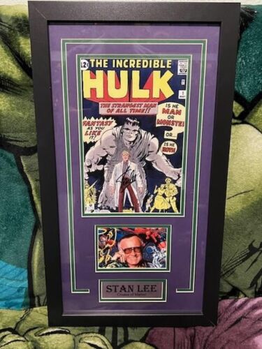 Stan Lee Hand Signed Autographed INCREDIBLE HULK #1 Picture Framed Plaque GA COA